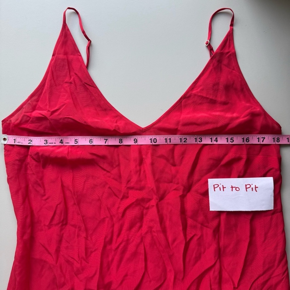 Max Mara Studio Red Spaghetti Strap Slip Dress 10 - Picture 6 of 6